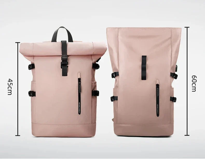 Sac à Dos Femme Imperméable | Roll Top Ergonomique et Extensible