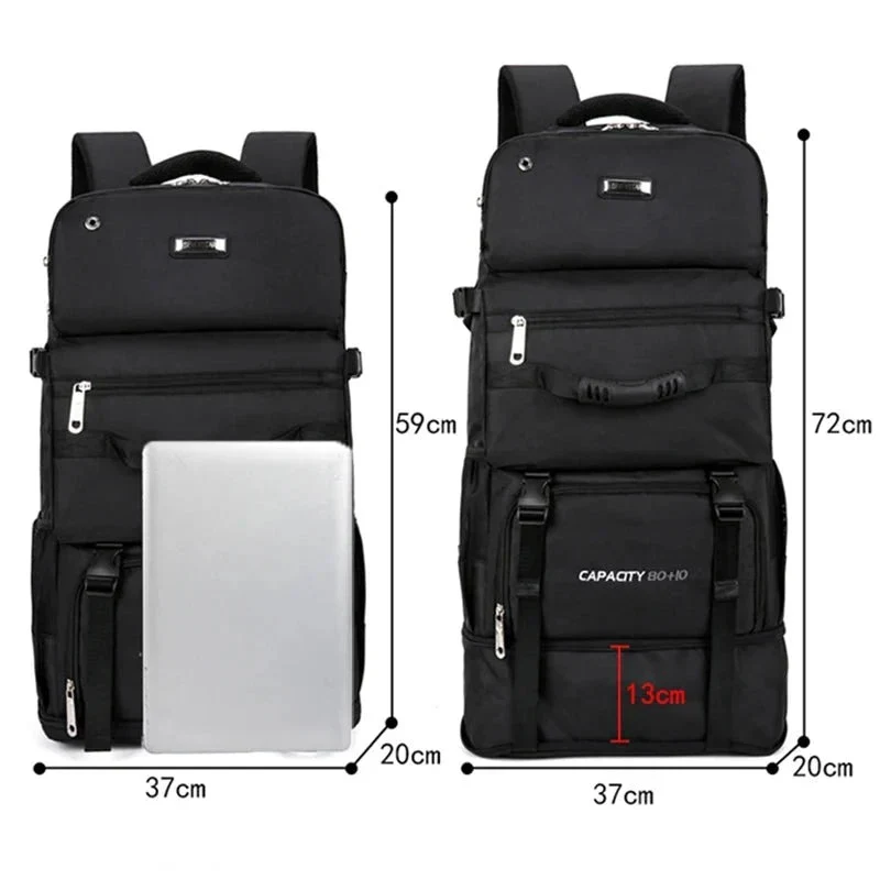 Sac à Dos Extensible 90 Litres | Bretelles Rembourrées Trekking