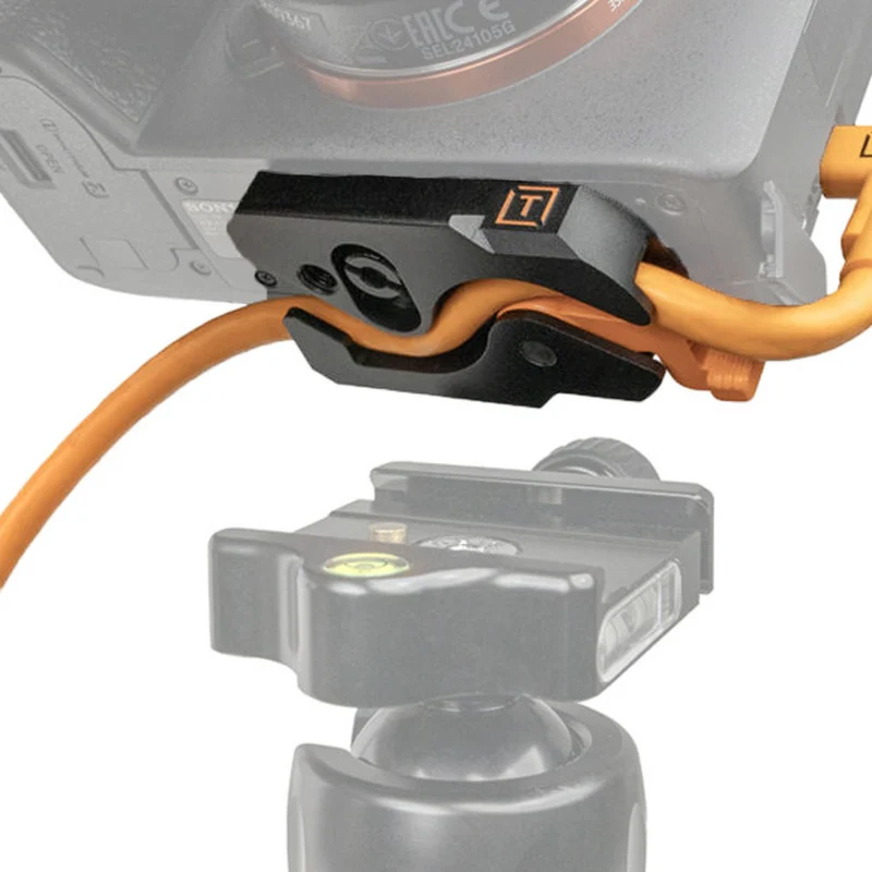 Ensemble Plaque à Serrure LeverLock & Câble Optima Droit à Angle-Droit avec Attaches de câble 15pi Orange