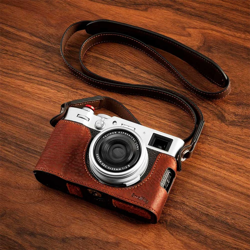 Demi-Étui cuir pour Fuji X100VI (Brun)