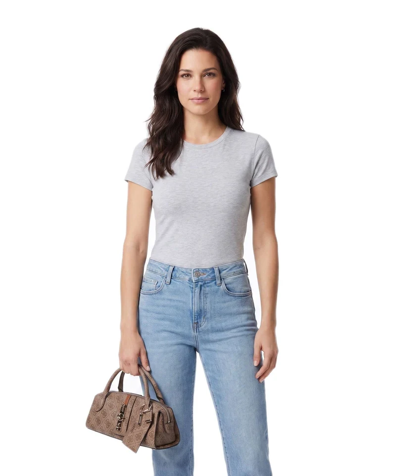 Guess Yvonne Logo Mini Sac à main latte logo
