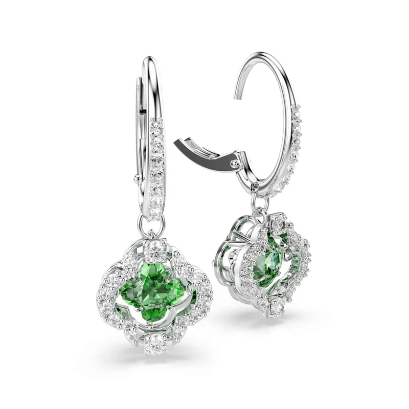 Swarovski Boucles d'oreilles Una Sparkling DC argentées avec cristal vert 5758001