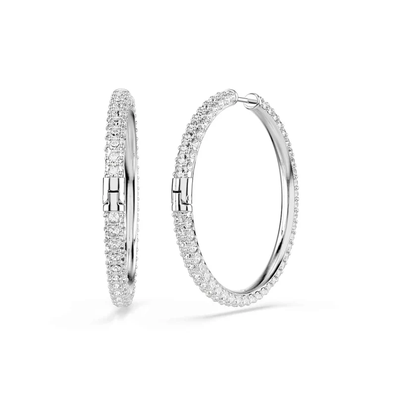 Swarovski Boucles d'oreilles créoles rondes Dextera couleur argent 5754156