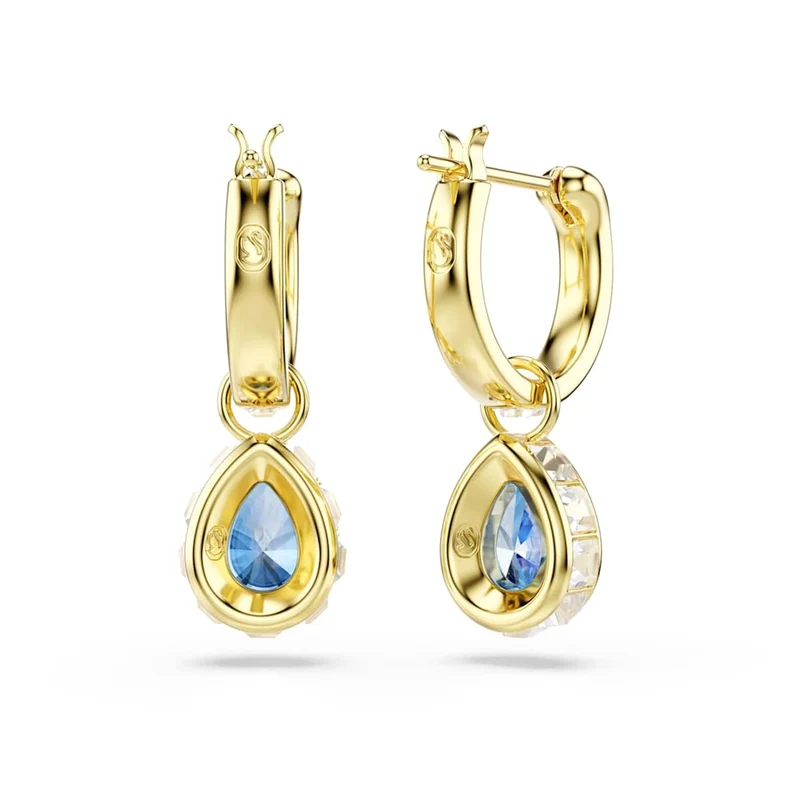 Swarovski Boucles d'oreilles créoles Chroma Gold avec cristaux bleus 5757815