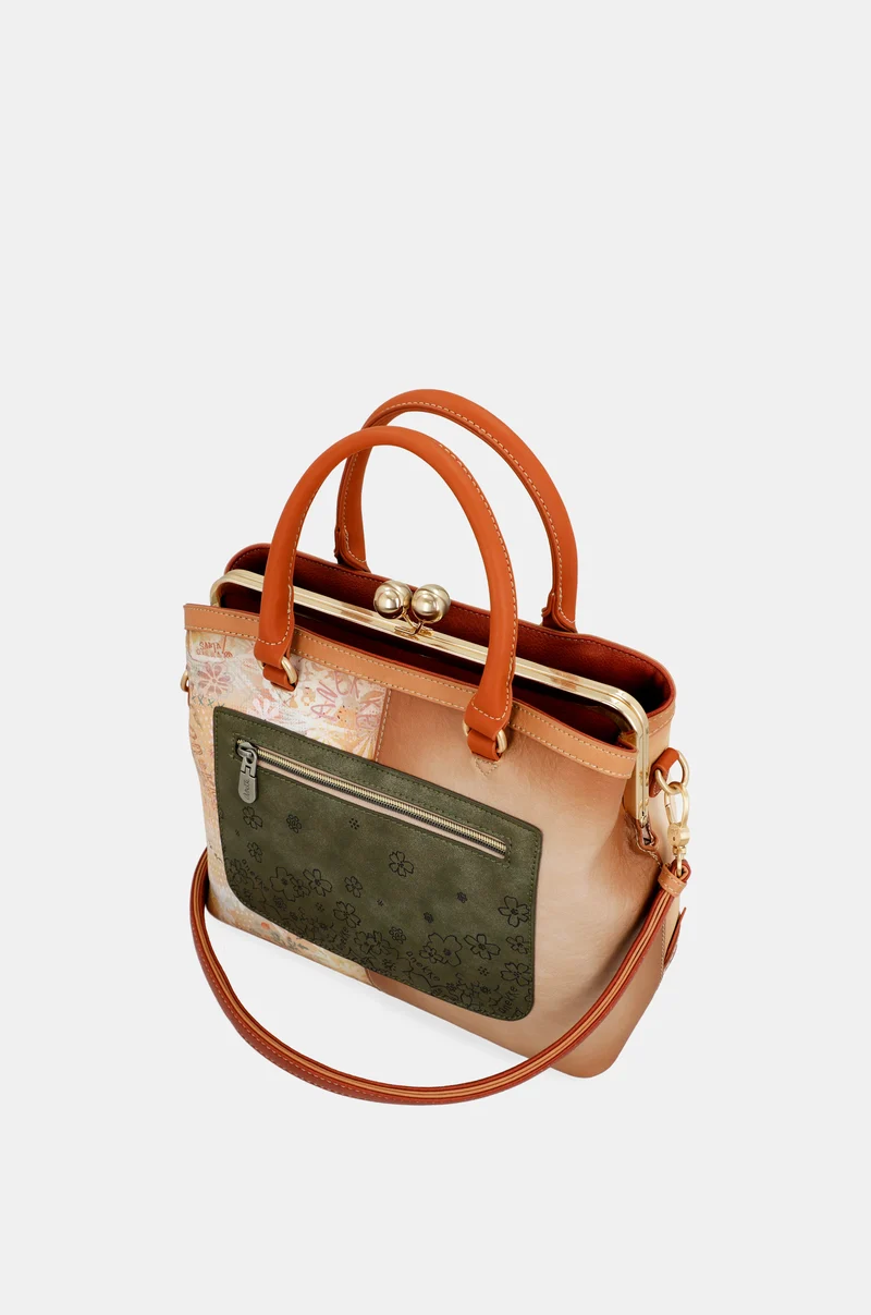 Sac à fermeture porte-monnaie camel Peace & Love