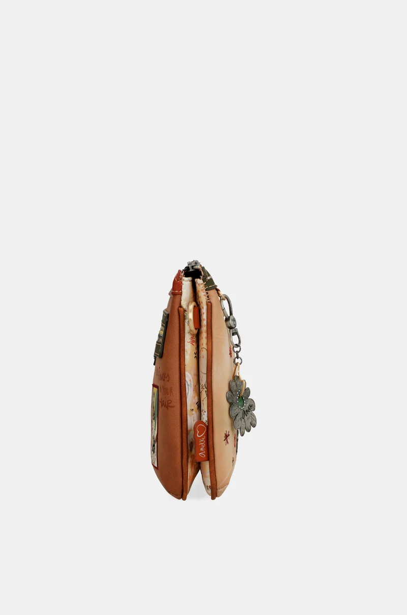 Sac bandoulière imprimé camel Peace & Love