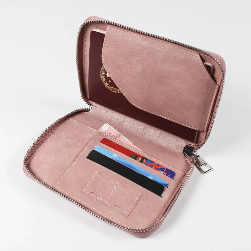Portefeuille Voyage Passeport Rfid | Fermeture Zip Pu