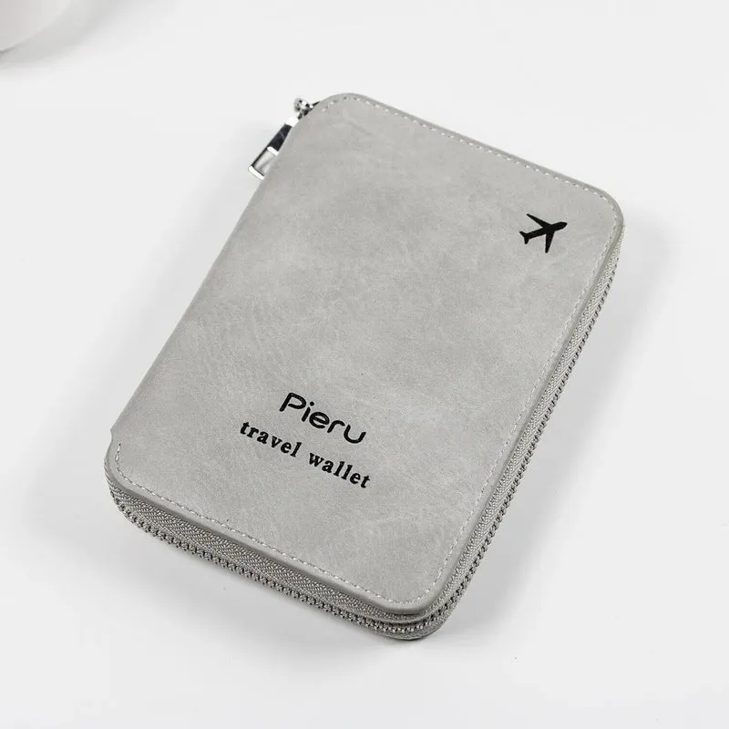 Portefeuille Voyage Passeport Rfid | Fermeture Zip Pu