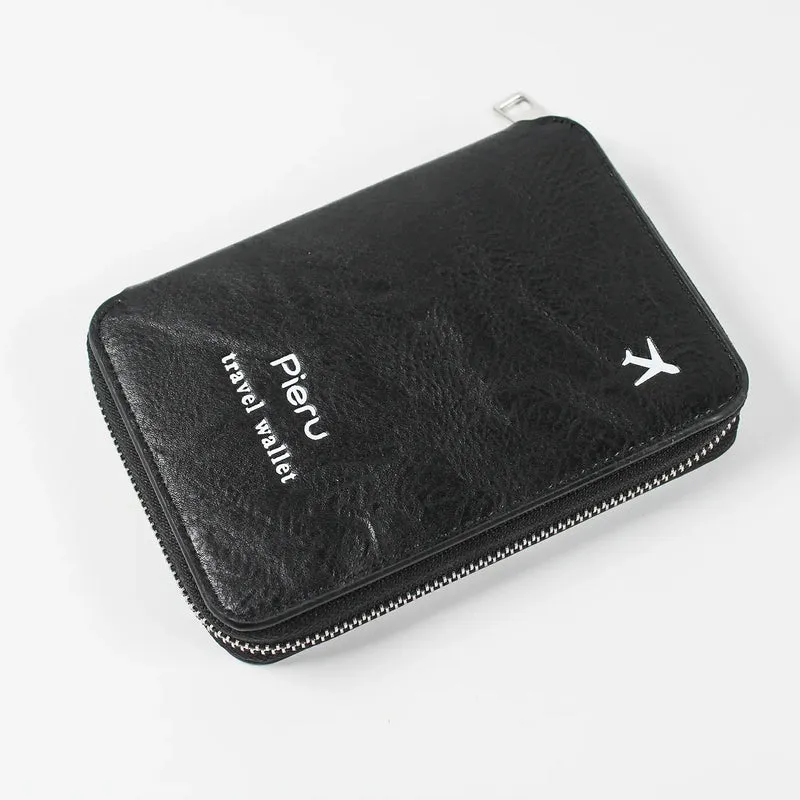 Portefeuille Voyage Passeport Rfid | Fermeture Zip Pu