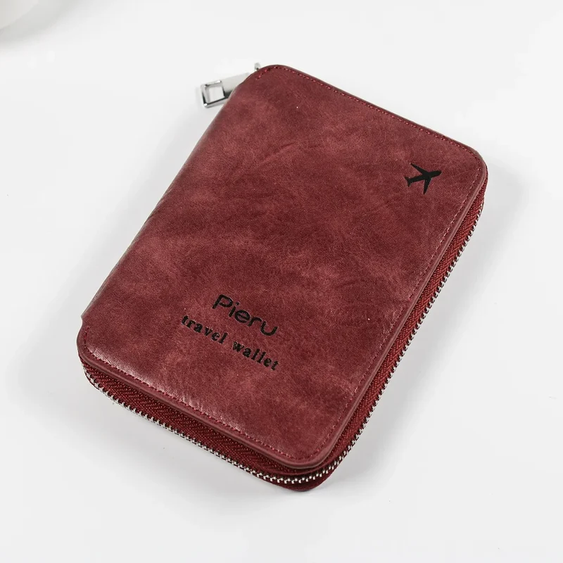 Portefeuille Voyage Passeport Rfid | Fermeture Zip Pu