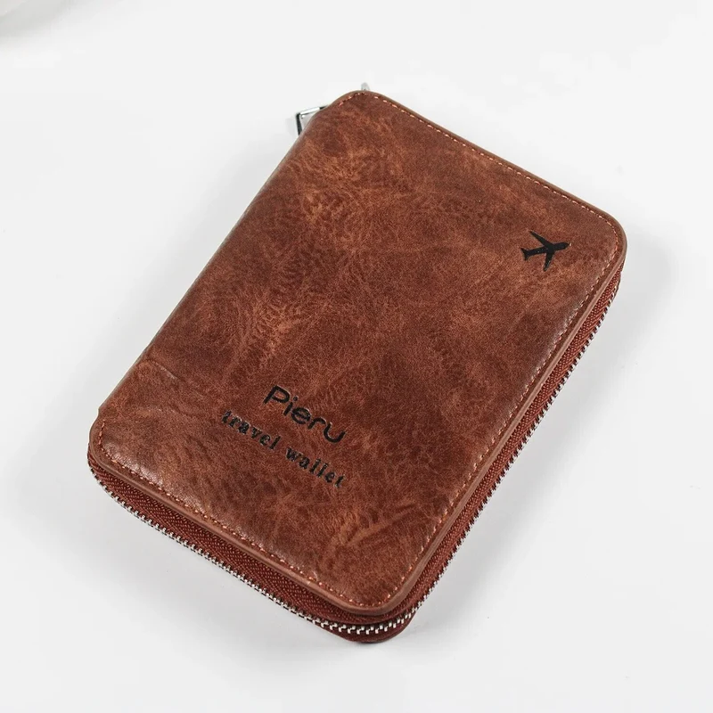 Portefeuille Voyage Passeport Rfid | Fermeture Zip Pu