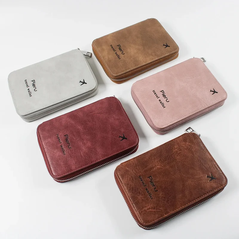 Portefeuille Voyage Passeport Rfid | Fermeture Zip Pu