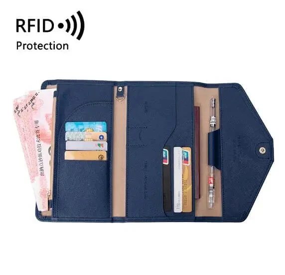 Portefeuille Voyage Femme Anti-Rfid | Compartiments Documents et Cartes