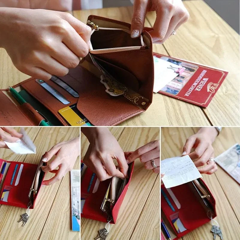 Portefeuille Voyage Femme Anti-Rfid | Compartiments Documents et Cartes
