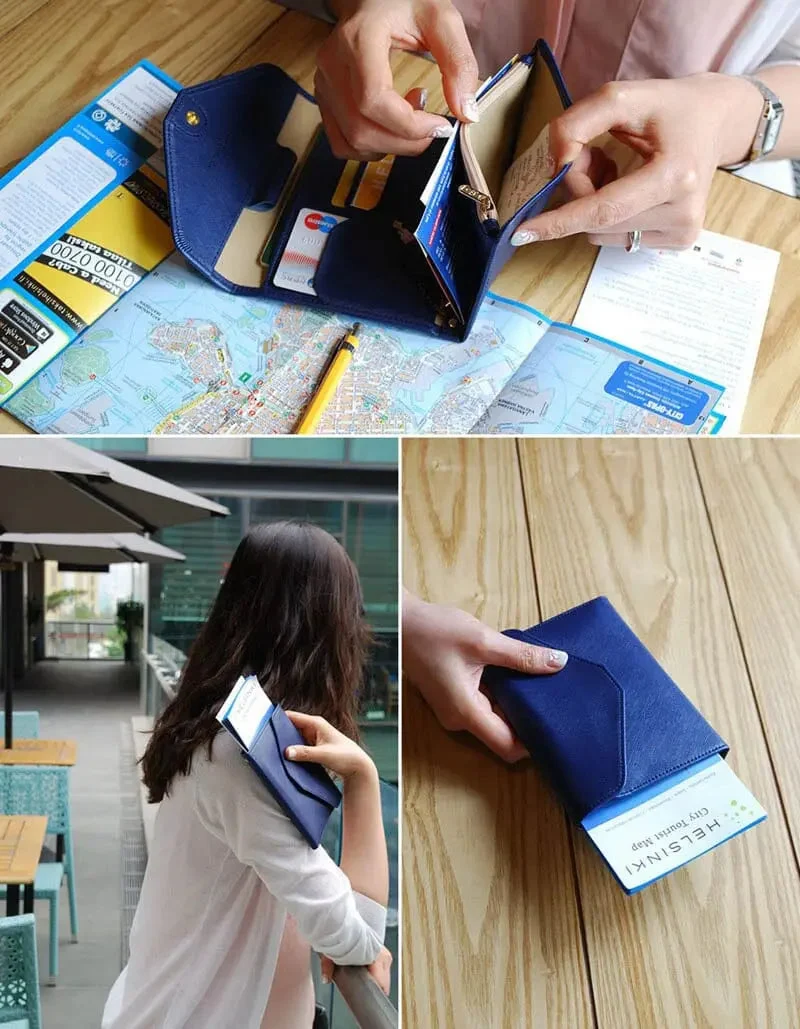 Portefeuille Voyage Femme Anti-Rfid | Compartiments Documents et Cartes