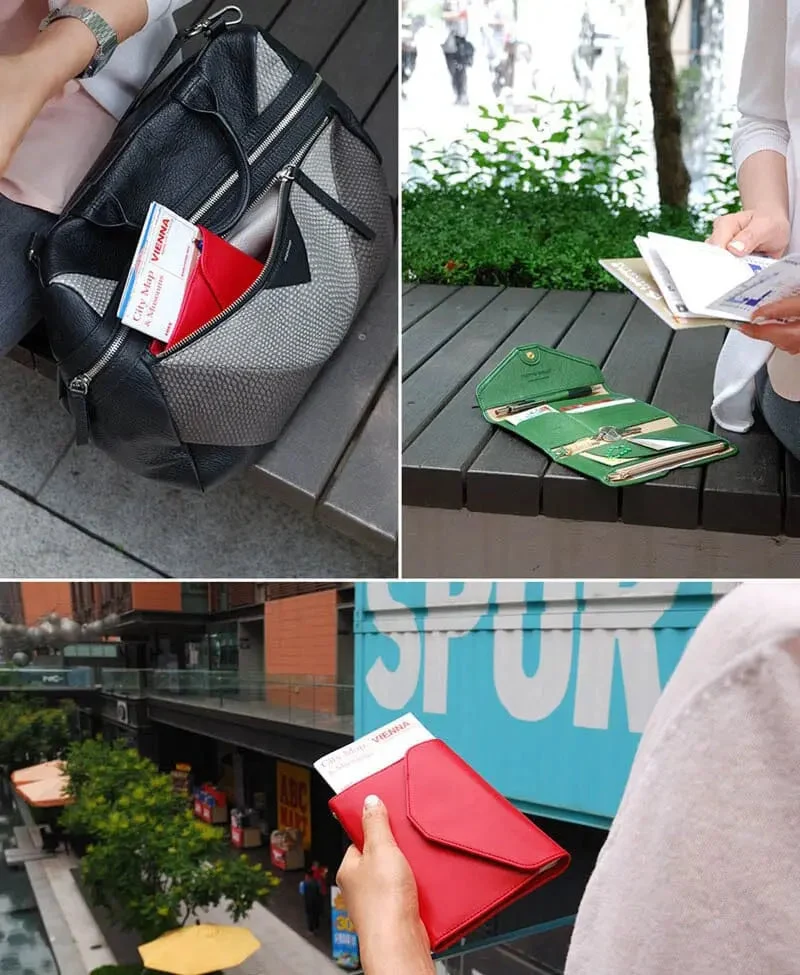 Portefeuille Voyage Femme Anti-Rfid | Compartiments Documents et Cartes