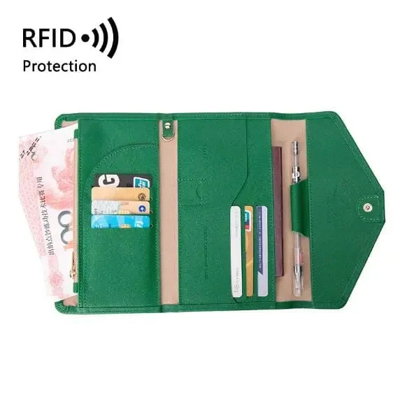 Portefeuille Voyage Femme Anti-Rfid | Compartiments Documents et Cartes