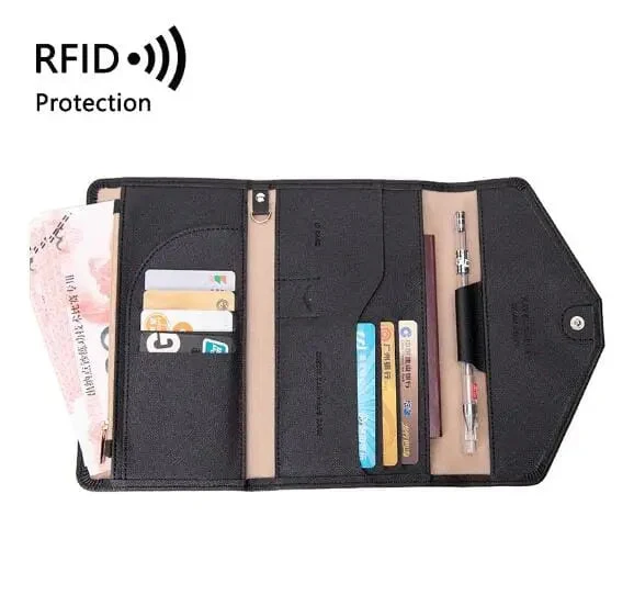 Portefeuille Voyage Femme Anti-Rfid | Compartiments Documents et Cartes