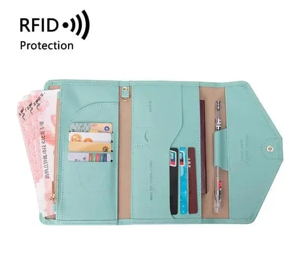 Portefeuille Voyage Femme Anti-Rfid | Compartiments Documents et Cartes