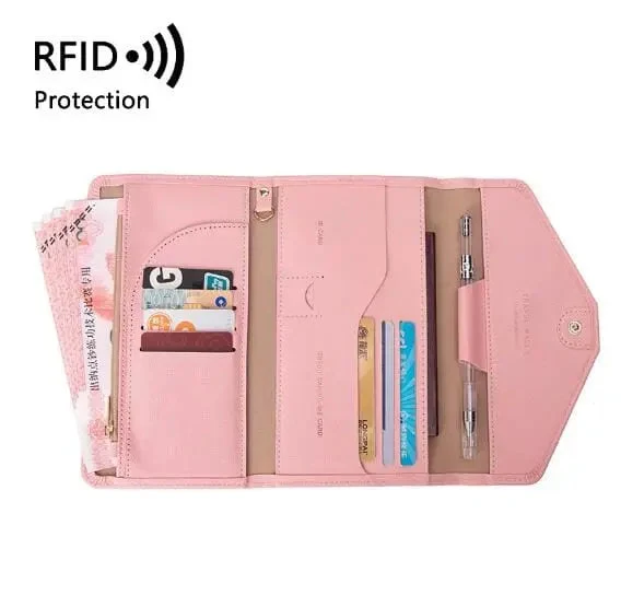 Portefeuille Voyage Femme Anti-Rfid | Compartiments Documents et Cartes