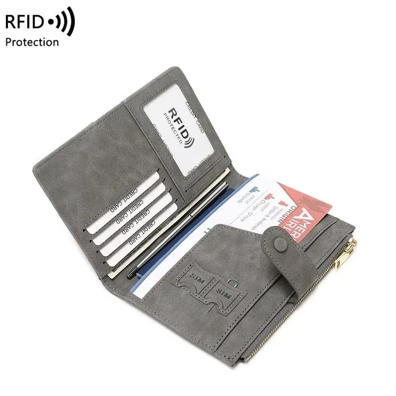 Portefeuille de Voyage Femme | Anti-Rfid Compartiments Multiples