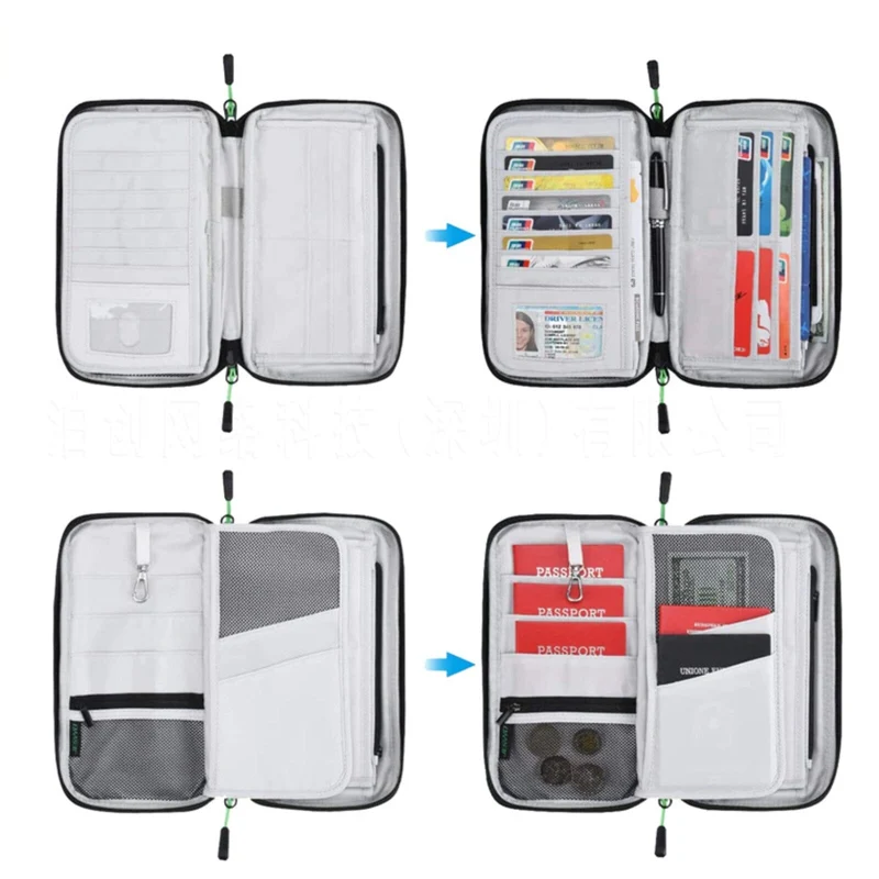 Portefeuille de Voyage Familial | Compartiments Multiples Anti-Rfid