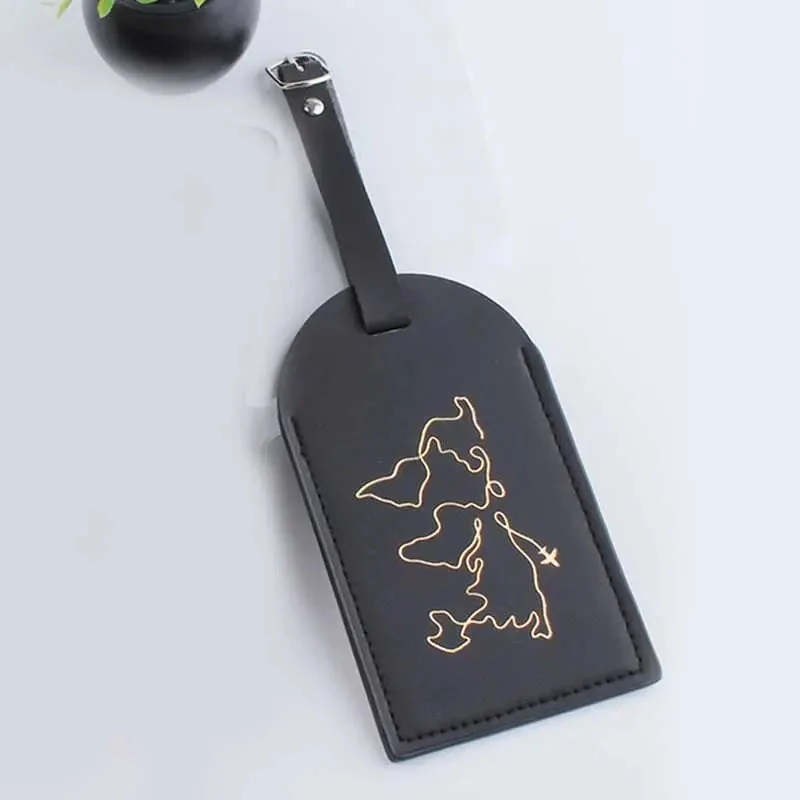 Porte-Étiquette Bagage Minimaliste | Carte Monde Pu