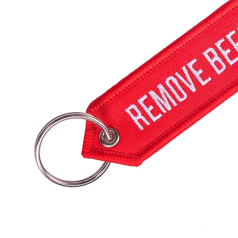 Porte-Clés Aviation Remove Before Flight | Tissu Résistant Brodé