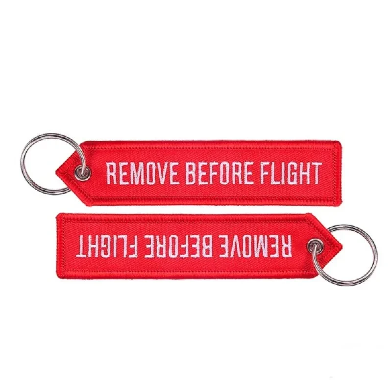 Porte-Clés Aviation Remove Before Flight | Tissu Résistant Brodé