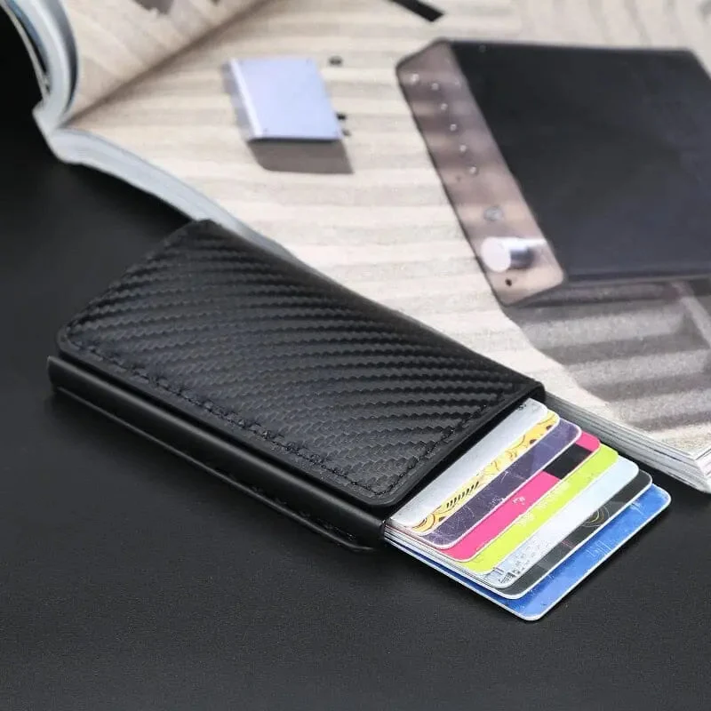 Porte-Cartes Rfid Homme | Motif Carbone Anti-Piratage
