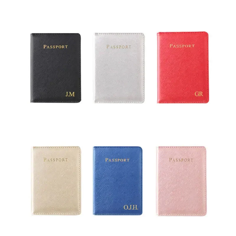Porte Passeport Personnalisé Luxe | Initiales Dorées Sophistiquées