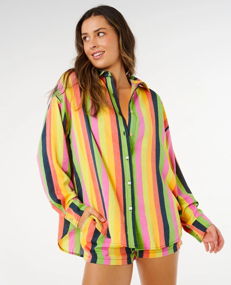 Neon Stripe Relaxed Shirt