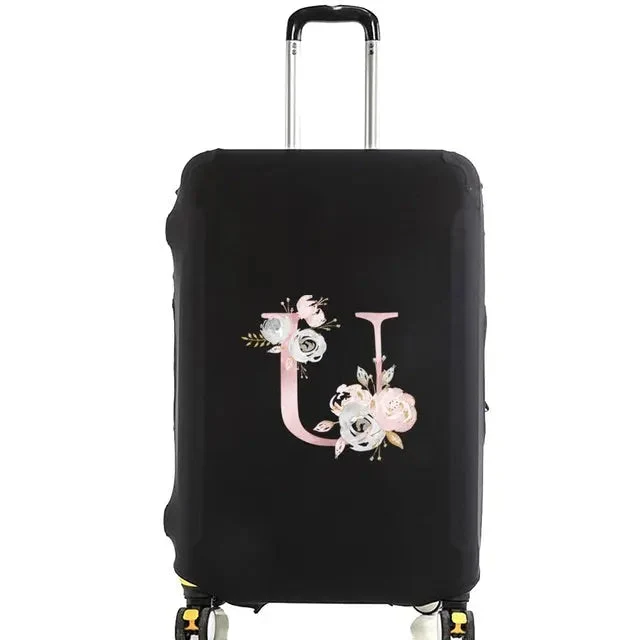 Housse Valise Personnalisée Fleurs Roses | Protection Bagage Réutilisable