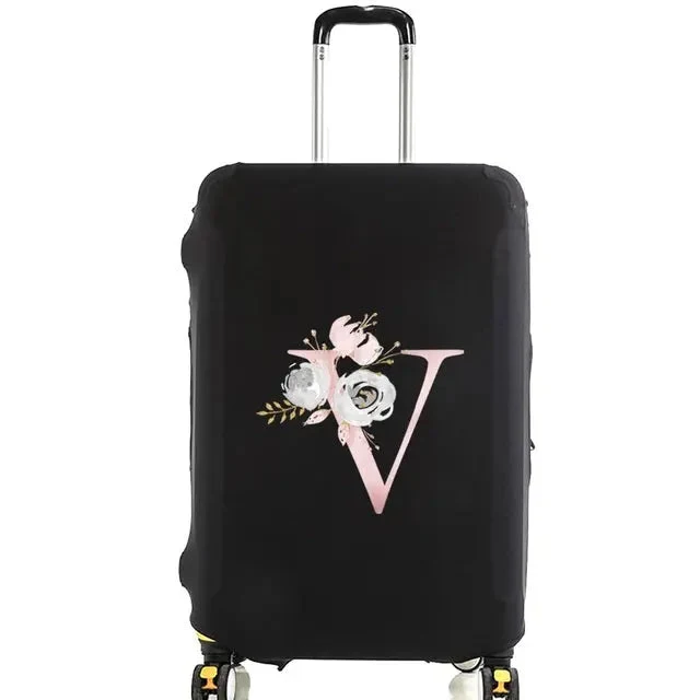 Housse Valise Personnalisée Fleurs Roses | Protection Bagage Réutilisable