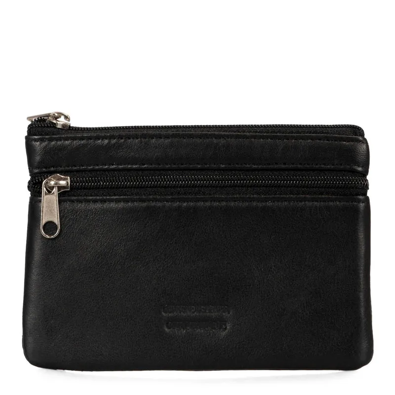 Basics Large Leather Front Zip Coin Case