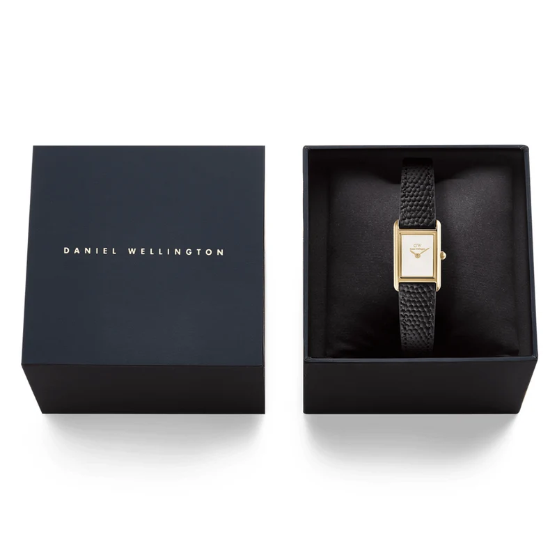 Daniel Wellington Bound Mini Black Lizard Doré Montre Femme DW00100903