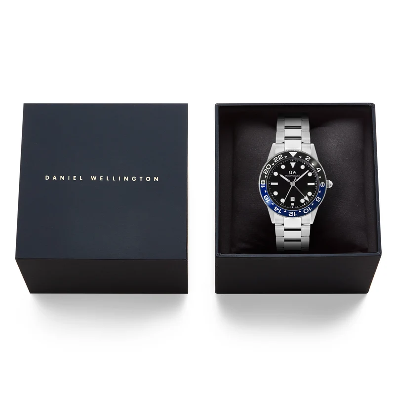 Daniel Wellington Iconic Link Lunette Céramique Noire et Bleue Montre Homme DW00100921
