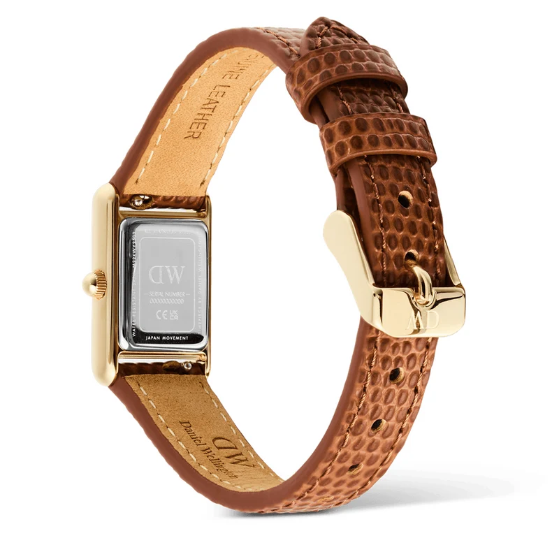 Daniel Wellington Bound Mini Marron Clair Lizard Montre Femme DW00100905