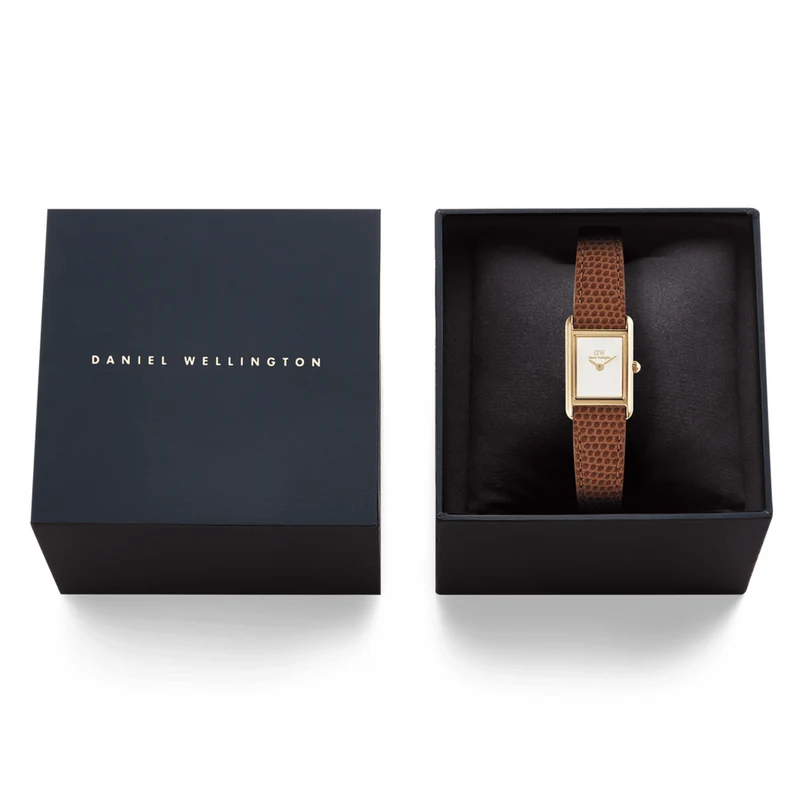 Daniel Wellington Bound Mini Marron Clair Lizard Montre Femme DW00100905