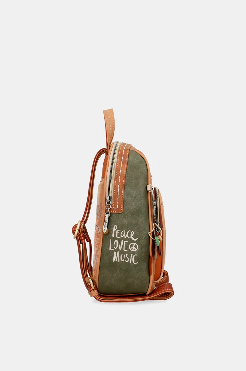 Sac à dos moyen format camel Peace & Love