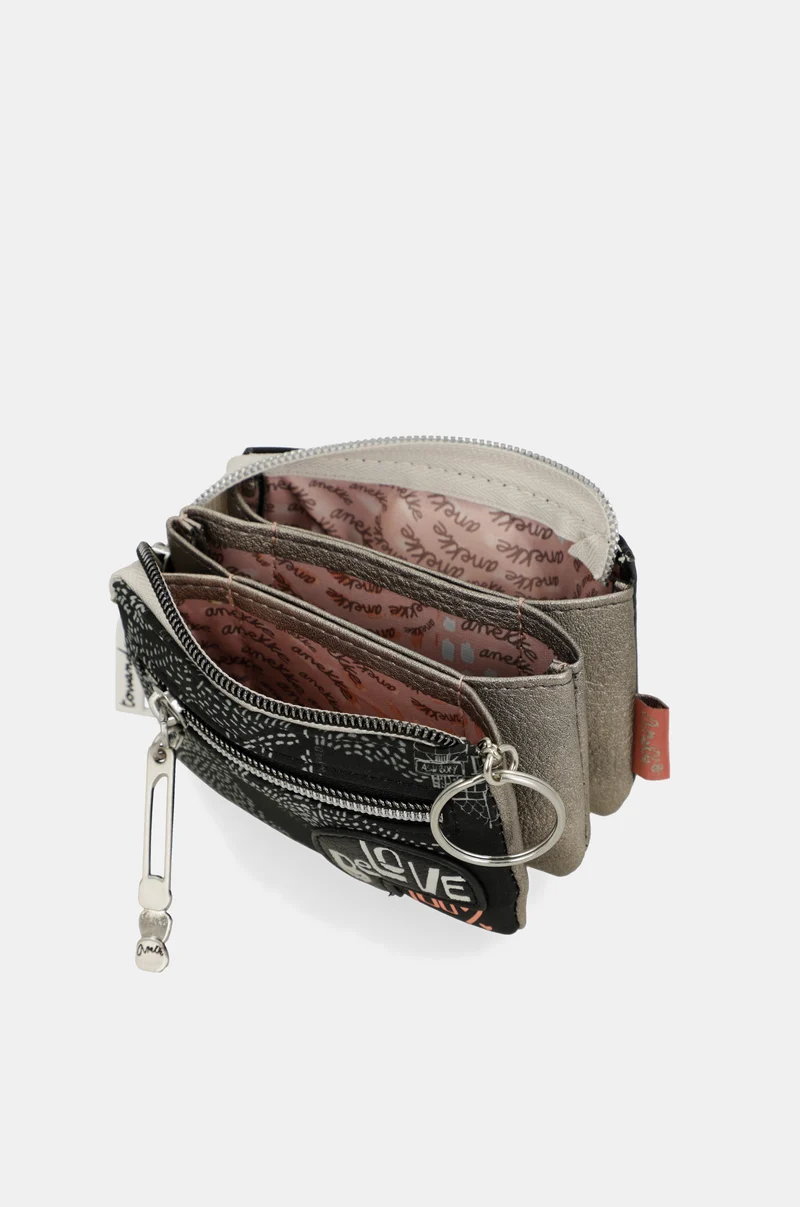 Porte-monnaie triple compartiment Nature Sixties