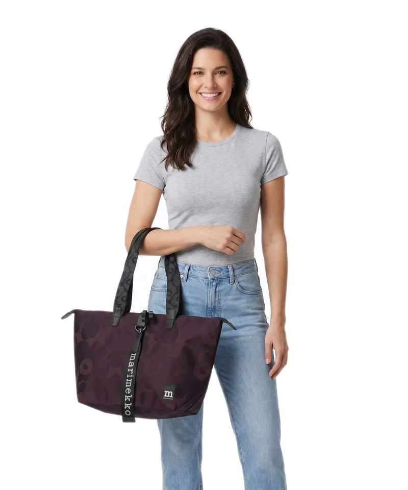 Marimekko Wear All Day M Unikko Cabas wine red/dark wine