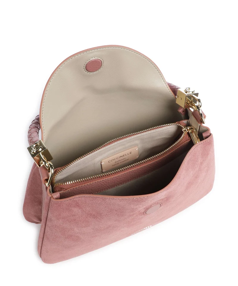 Coccinelle Tiggy Suede Sac porté épaule winter rose