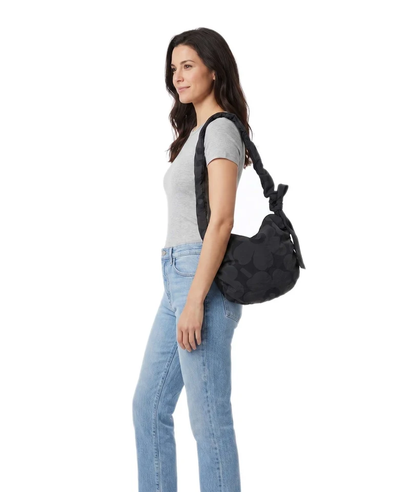 Marimekko Utu M Unikko Sac porté épaule dark grey/black