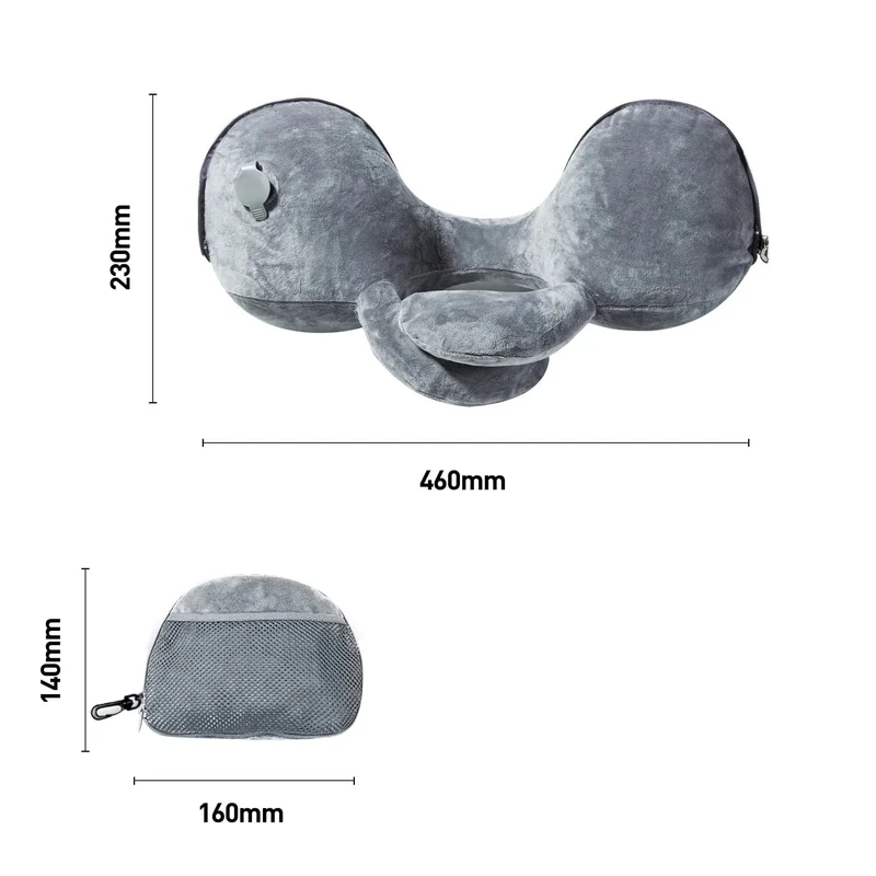 Coussin de Voyage Gonflable | Velours Pliable Compact