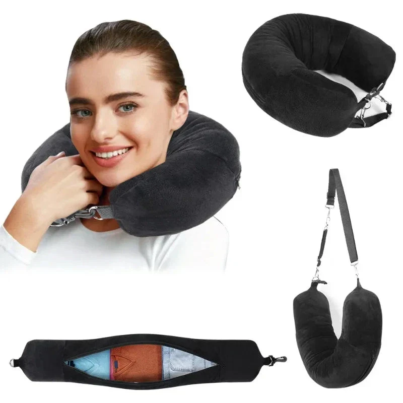 Coussin de Voyage Ergonomique | Remplissable Vêtements Pratiques