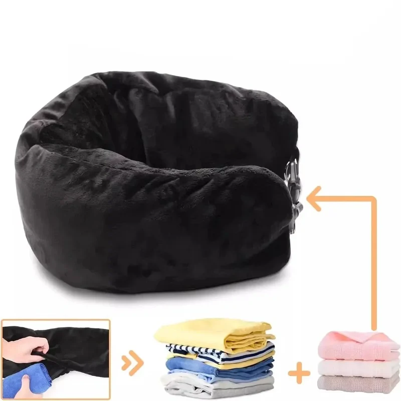 Coussin de Voyage Ergonomique | Remplissable Vêtements Pratiques