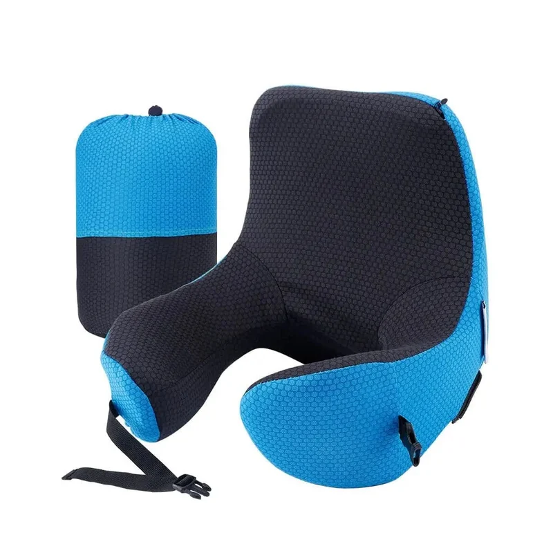 Coussin de Voyage Ergonomique | Mousse Mémoire Capuche Amovible