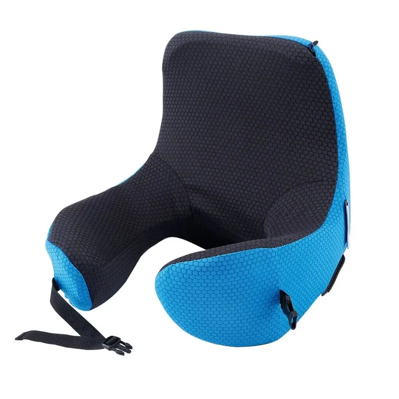 Coussin de Voyage Ergonomique | Mousse Mémoire Capuche Amovible