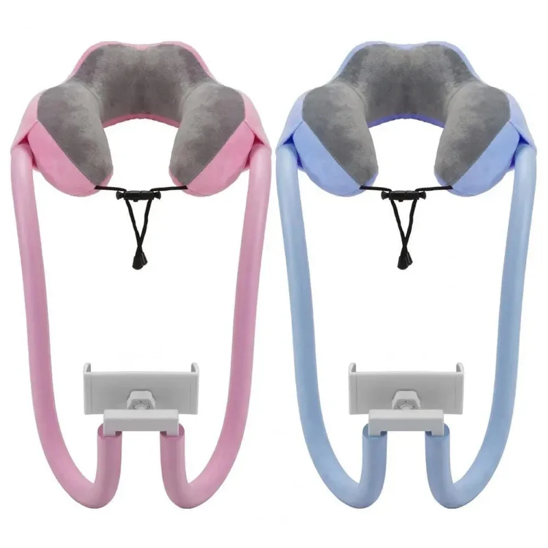 Coussin de Voyage avec Support Téléphone | Mousse Mémoire et Coton